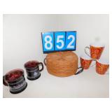 LONGABERGER BASKET, MUGS INCL. BEAVER COUNTY