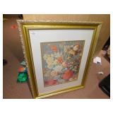 FRAMED FLOWER PRINT 33" H X 27" W