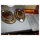 ALUMINUM SERVING TRAYS, COPPER COLORED TRAYS,