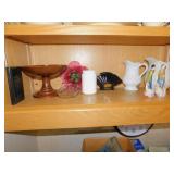 ALABASTER EGG, HAND CRAFTED BLUE GLAZE VASE