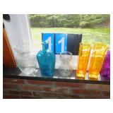 GROUP OF COLORED BOTTLES INCLUDING UNION BOTTLE