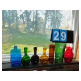GROUP OF BOTTLES INCLUDING PINCH BOTTLES BLUE,