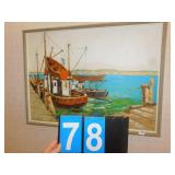 OIL ON CANVAS SIGNED RANDEL HARBOR SCENE 24" X