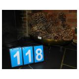 LARGE BRASS BOWL WITH PEDESTAL BASE 8" H X 20" W