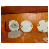 LIMOGES PLATES, CANDLE STAND, ORANGE YORK POTTERY