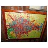 PRINT ABSTRACT RED AND GREEN SMALL CHIPS ON