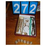 BUTTERFLY PENDANT, NECKLACE, TRIFARI BRACELET,