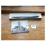 WOODEN LETTER OPENER, CALENDER TILE 1919,ETC