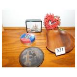 WOODEN CHANGE BOWL, CROSSMAN BBs, ETC