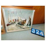 OIL ON CANVAS ADELAIDE RANDALL SAIL BOATS 18H 22W