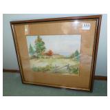 WATERCOLOR MEADOW SCENE 15H 17W