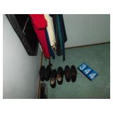 ROBES,TIES,SHOES SIZE 8D, GARMENT BAG, HANGARS