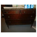 VINTAGE DRESSER 4 DRAWER, 37" H X 48" W X 22" D