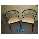 2 CHAIRS, METAL BACK
