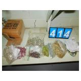 MEXICAN TREE ORNAMENTS, GLASS BEADS, ETC