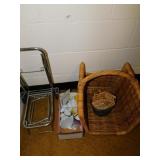 BASKET, CART, CLOTHES PINS, LIGHT BULBS