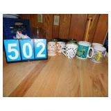 COFFEE MUGS, NAPKIN HOLDER