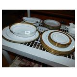 GOLDEN DINNER WARE, SERVICE FOR 4, NO CUPS &