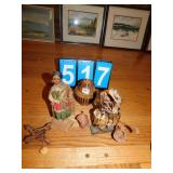 PAPER MACHET DOLLS 10" LARGEST ONE, BASKETS, ETC