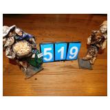 PAPER MACHET DOLLS, MAN & LADY WITH BEANS, MAN