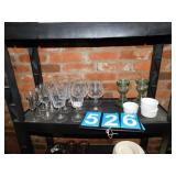 GLASSES, CANDLE HOLDERS, ETC