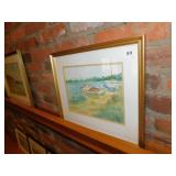 FRAMED  14" X 16-1/2" SIGNED UNDER MAT SAILBOAT