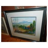 WATERCOLOR FALL FOREST SCENE