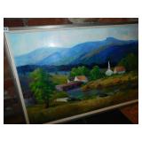 OIL ON CANVAS ADELAIDE RANDALL 1972 CHURCH SCENE