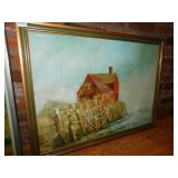 OIL ON CANVAS ADELAIDE RANDALL 1971 DOCK SCENE