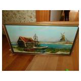 ADELAIDE RANDALL OIL ON CANVAS, WINDMILL SCENE