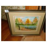 FALL SCENE WATER COLORS, 15.5" X 18"