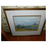 WINDMILL WATER COLOR, 18" X 20.5"