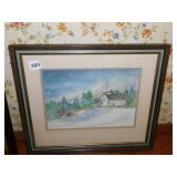 CHURCH WATER COLOR, UNSIGNED, 14.5" X 17"