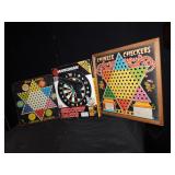 DART BOARD IN BOX - CHECKERS , ETC.