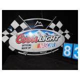 TIN COORS LIGHT SIGN 34" W X 17" H