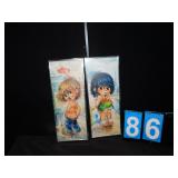 MAGDA K FRAMED PRINTS BIG EYE GIRLS 17" H X 6.5"