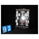 STANLEY CUP CHAMPS 24" H X 18" W AND HOCKEY CARDS