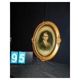 WOOD FRAME GOLD W/ PORTRAIT 24" H X 18" W