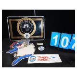 OLD RASPUTIN SIGN, STAR KIST PIN, STICKER, ETC.