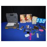 ROSERY BEADS, POCKET KNIVES, RABBIT FIGURES,