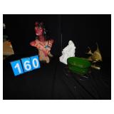 METAL FISH, RELIGIOUS STATUE, INDIAN W/ CHIPPED