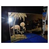 22" X 34" FLAMINGO MIRROR RETRO