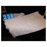 PINK CHENILLE BEDSPREAD 90 X 104