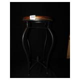 IRON AND WOOD PLANT STAND 20" H 10" IN DIAMETER