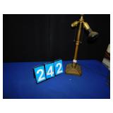 ANTIQUE DOUBLE LIGHT CAST BASE LAMP