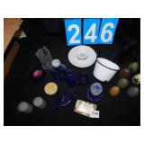 WOOD EGGS WITH STARS, GLASS HAND RING HOLDER