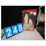 PAPER MACHE RELIGIOUS FIGURINE SET MARY JOSEPH