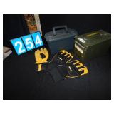 AMMO BOX, ONE PLASTIC ONE STEEL, WORK WEAR