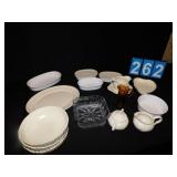 OVEN TO TABLEWARE CORNING WITH LIDS, FELT FABRIC,