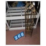 IRON SHELF WITH LEAF TOP 36"H X 6" X 6"